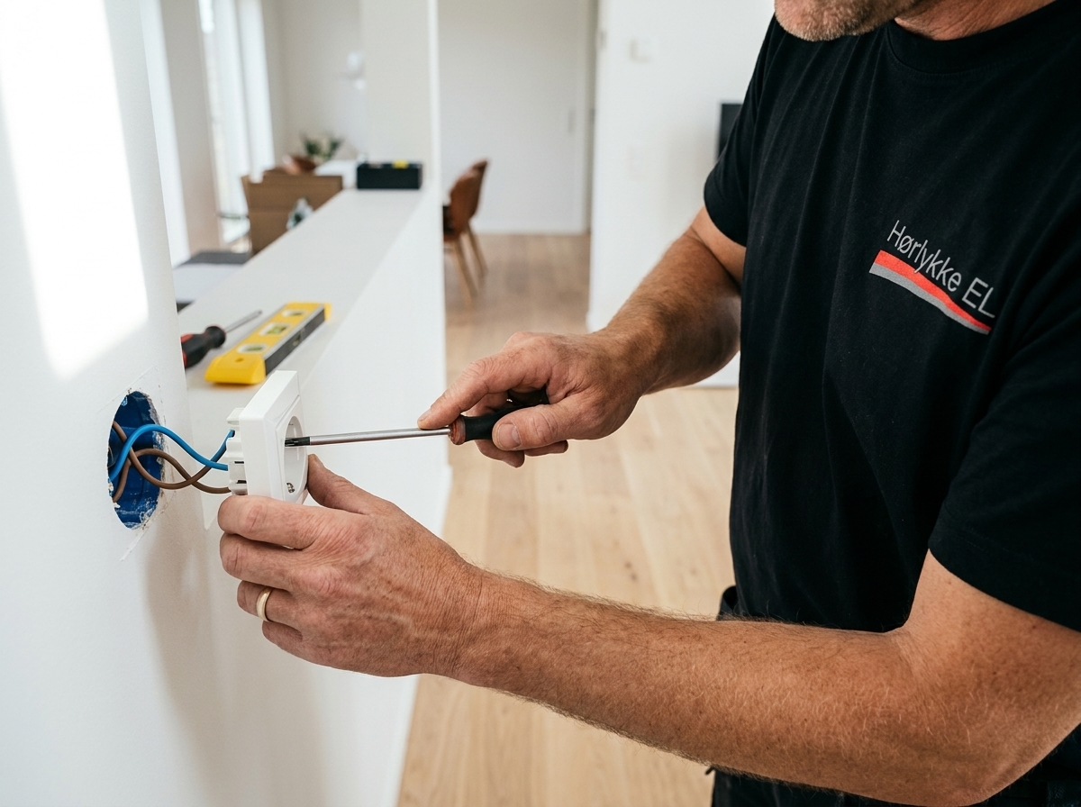 Autoriseret elektriker gennemgaar elinstallation